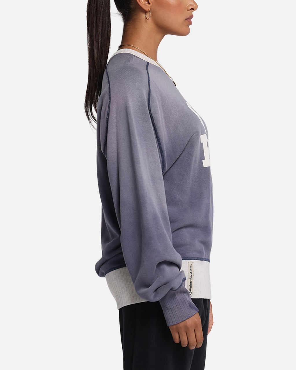 Champion 50's Saddle Crew Sweatshirt Athletic Navy Style001