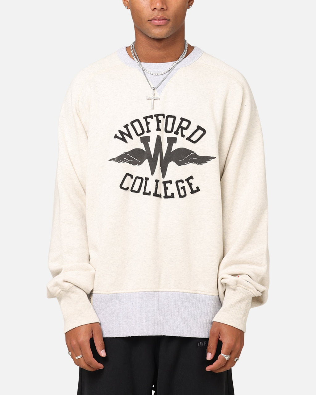 Champion 50's Saddle Crew Sweatshirt Oatmeal Heather