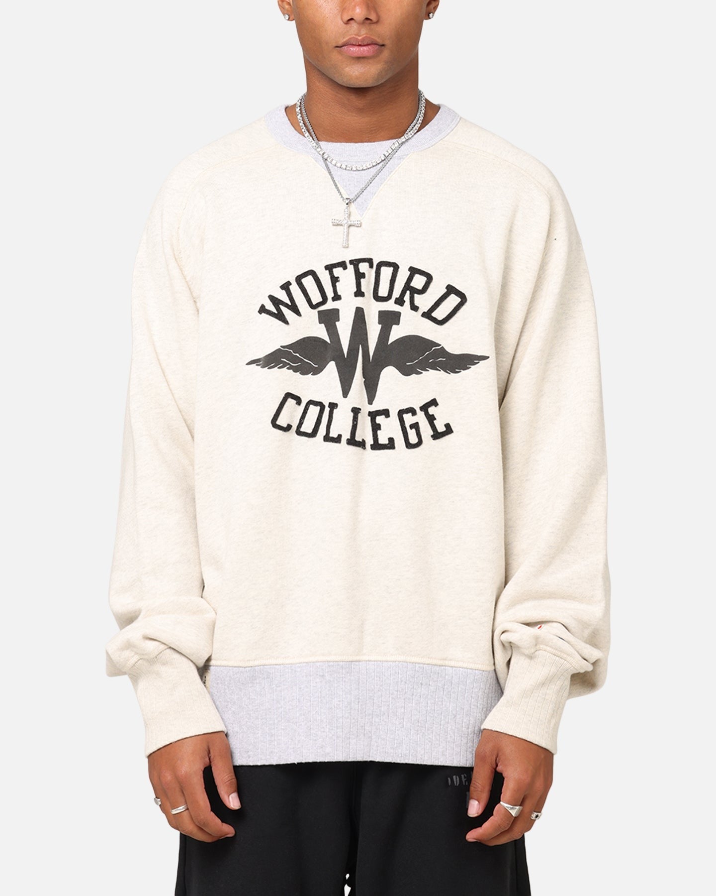 Champion 50's Saddle Crew Sweatshirt Oatmeal Heather