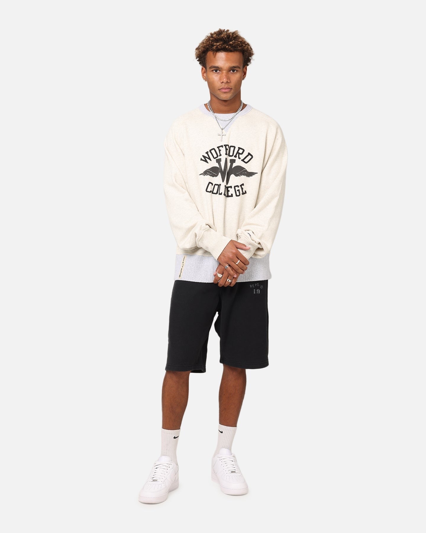 Champion 50's Saddle Crew Sweatshirt Oatmeal Heather