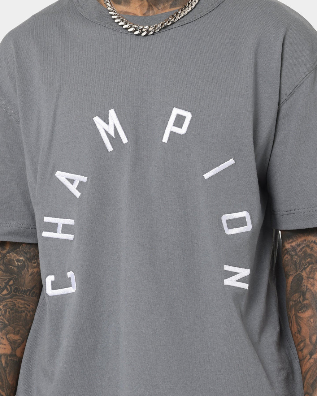 Champion Heritage Arch Logo T-Shirt Calico Grey