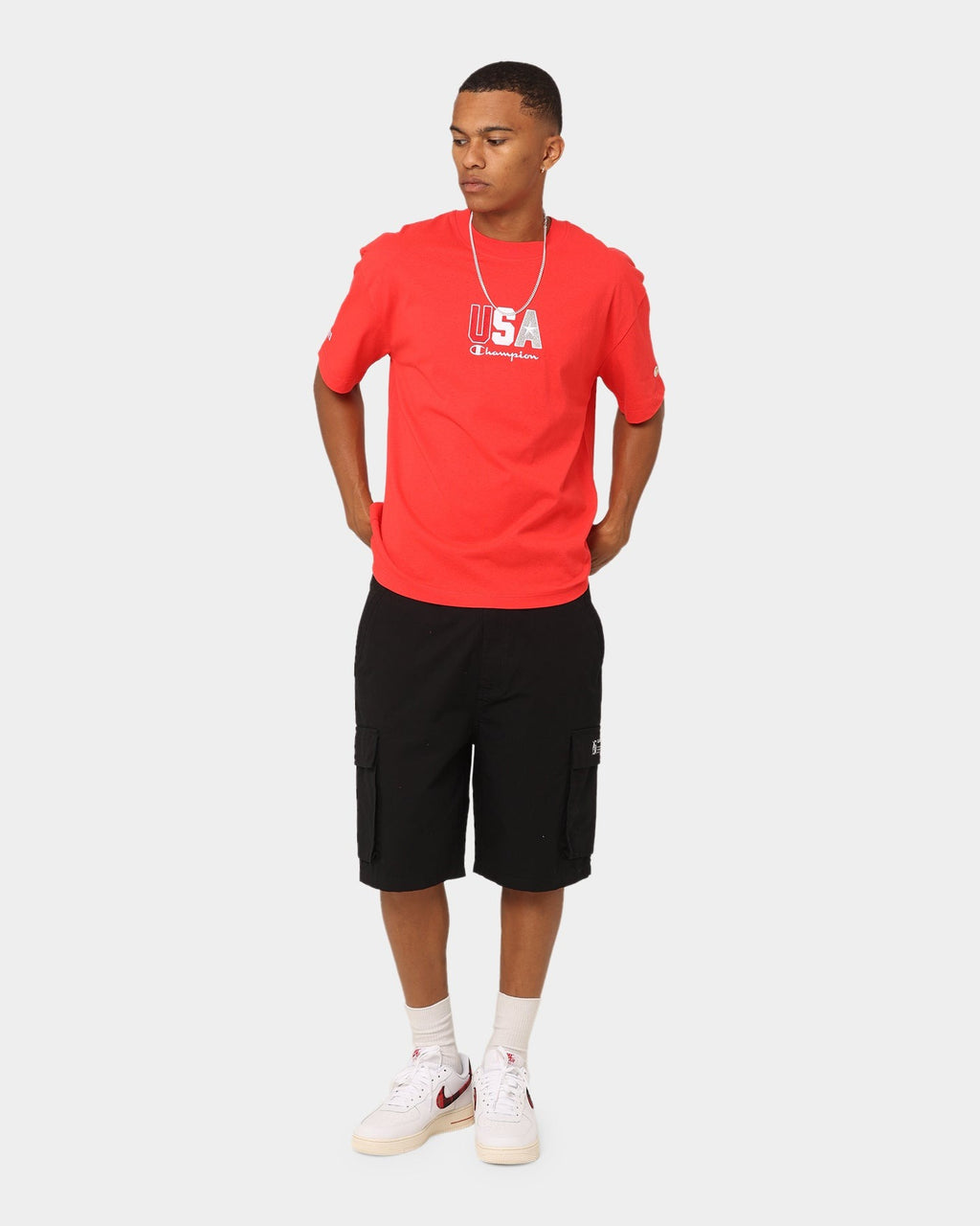 Champion Heritage USA Small Logo T-Shirt Red Spark Csi