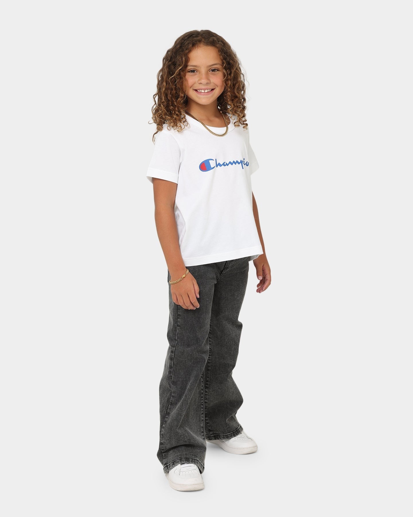 Champion Kids' Script Boxy T-Shirt White