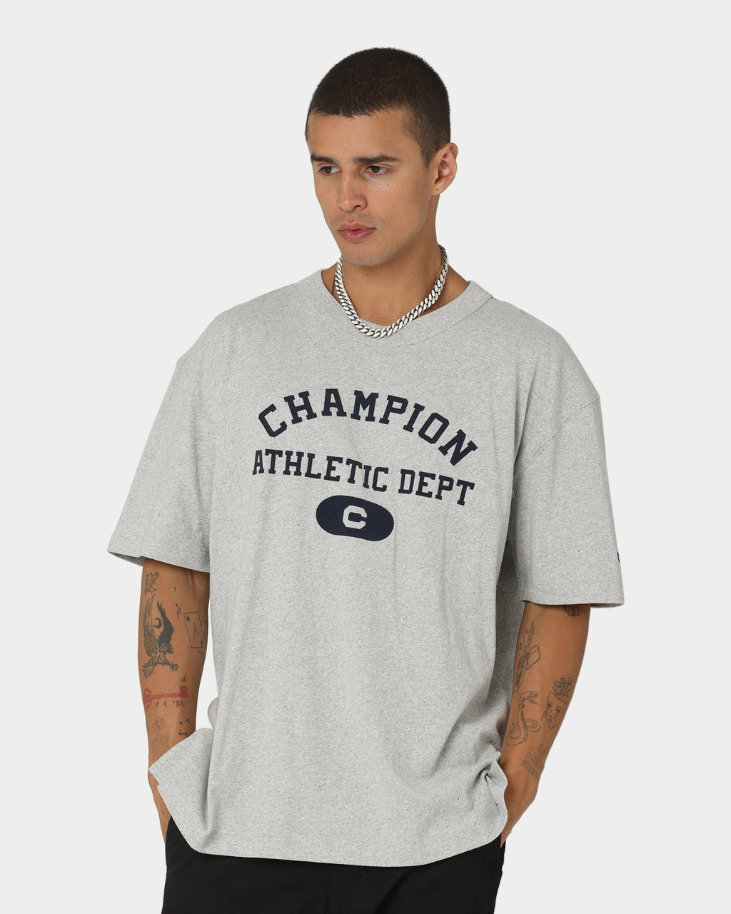 Champion Rebound Archive SS T-Shirt Oxford Heather