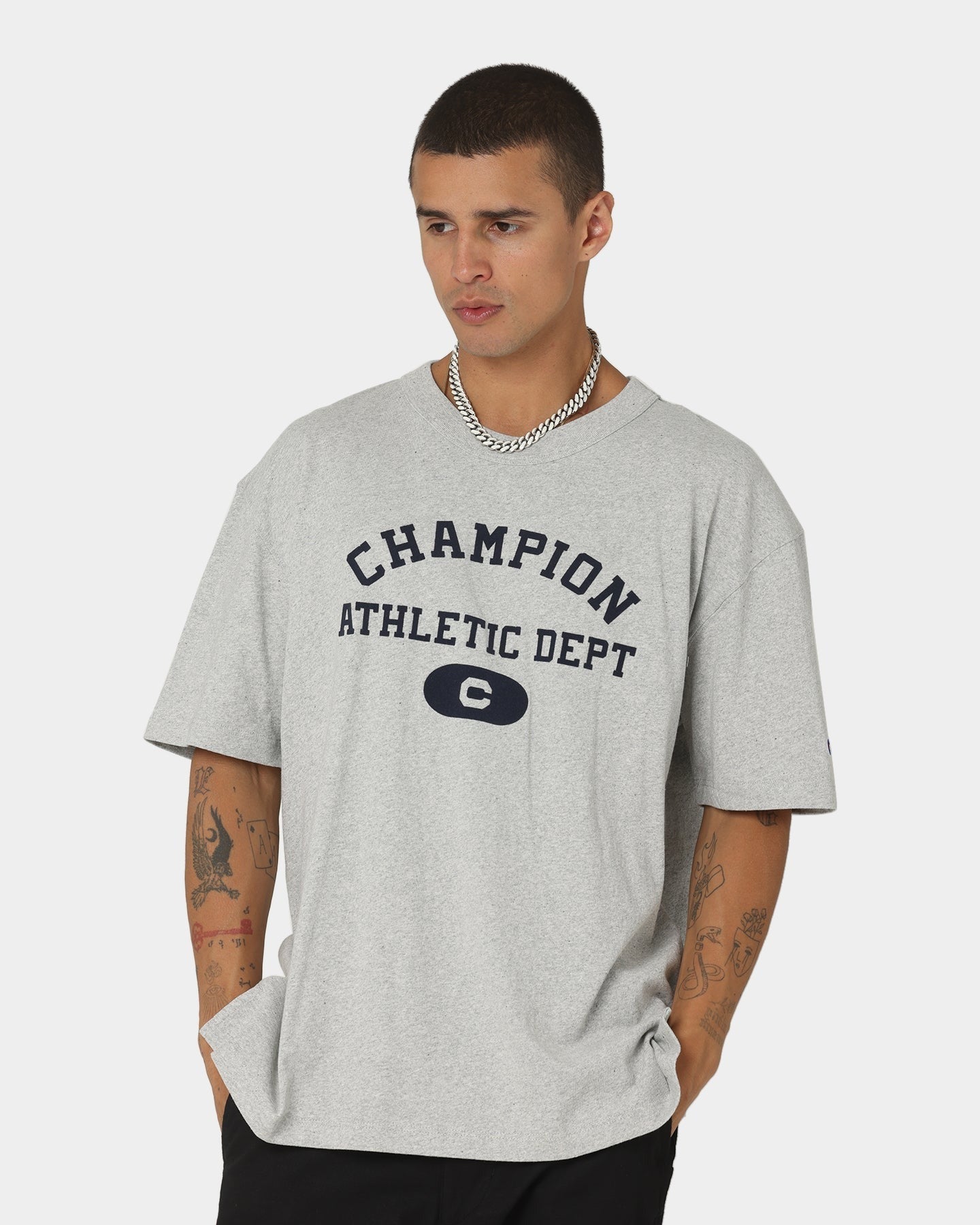 Champion Rebound Archive SS T-Shirt Oxford Heather