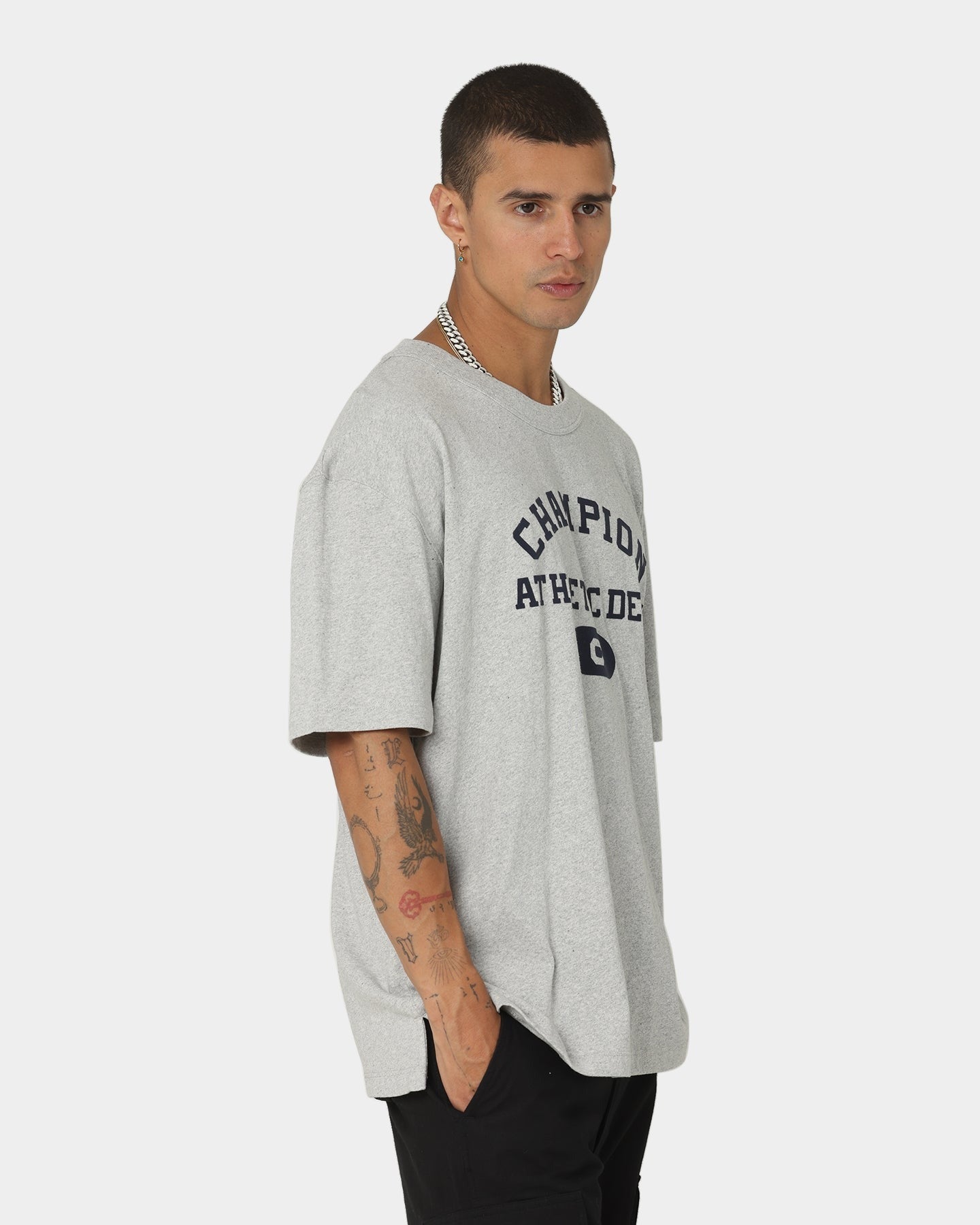 Champion Rebound Archive SS T-Shirt Oxford Heather