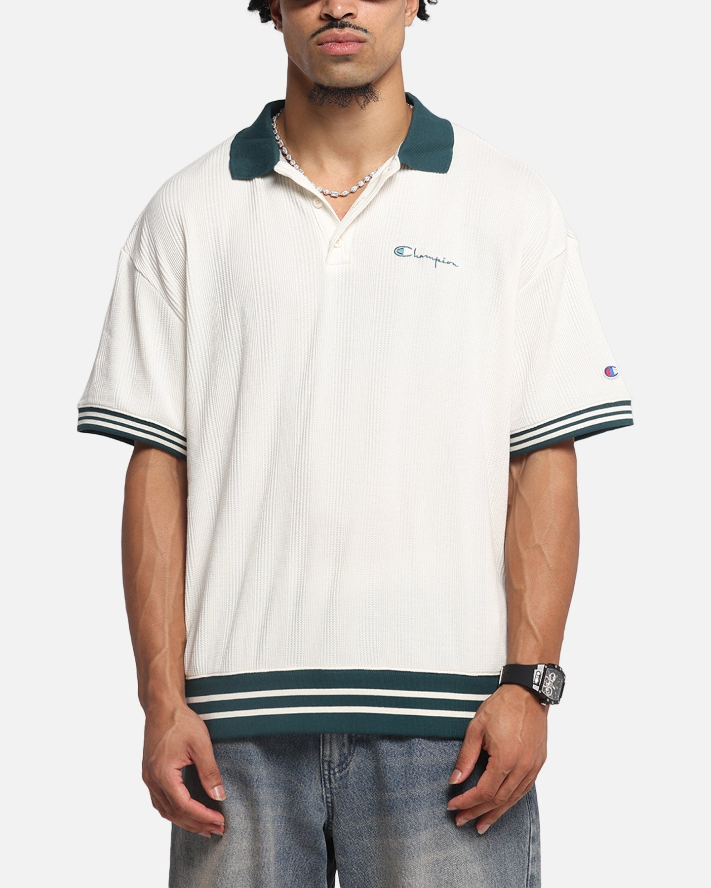 Champion Textured Polo Shirt Natural
