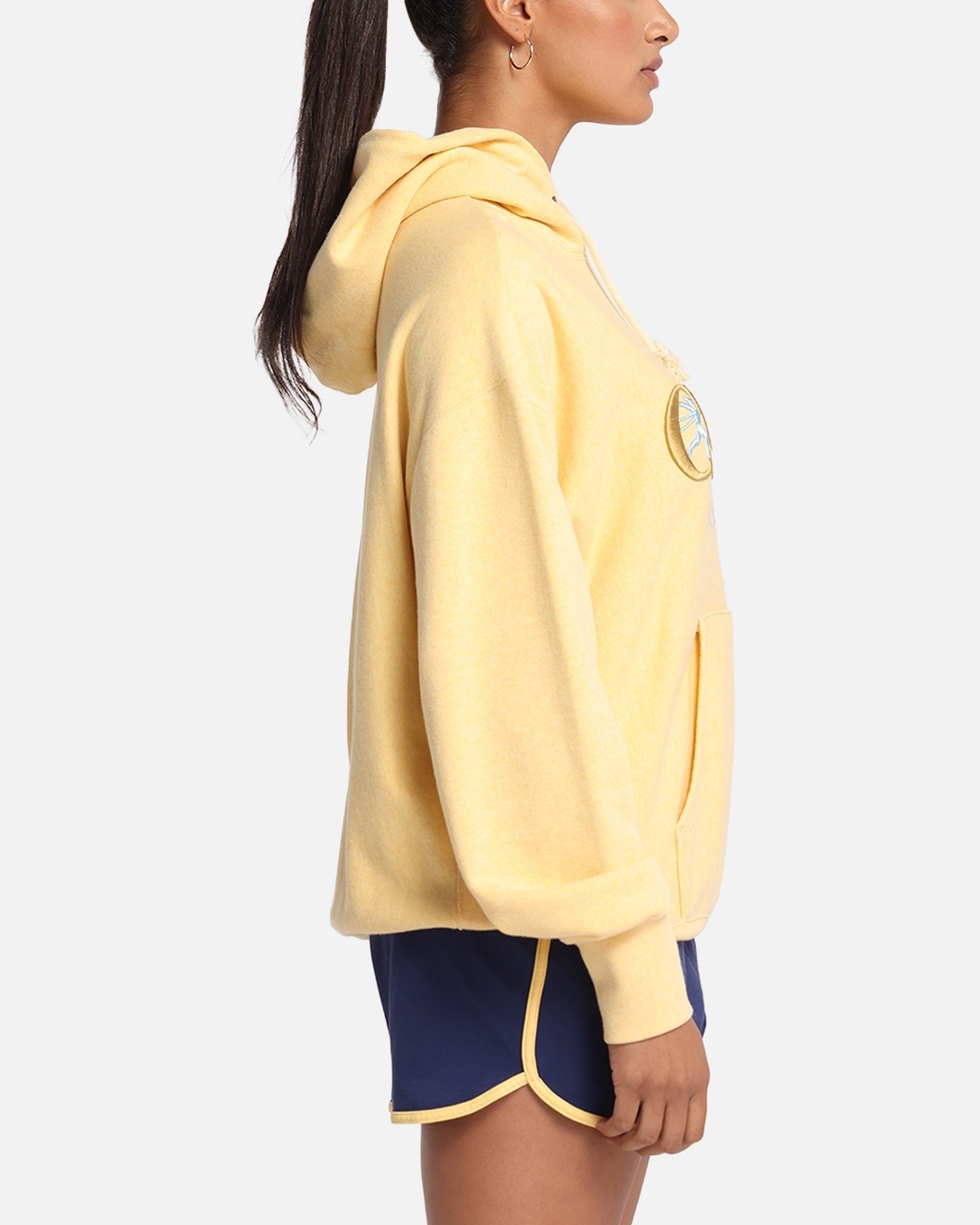 Champion Vintage Logo Sweatshirt Hoodie Yellow Style001