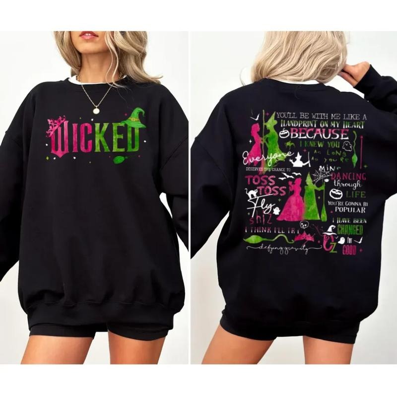 Changed For Good Sweatshirt 2 Sides, Wicked Defy Gravity Shirt, Wicked Hoodie, Wizard Of Oz Sweater Broomstick, Unisex Sweater Pullover Tee