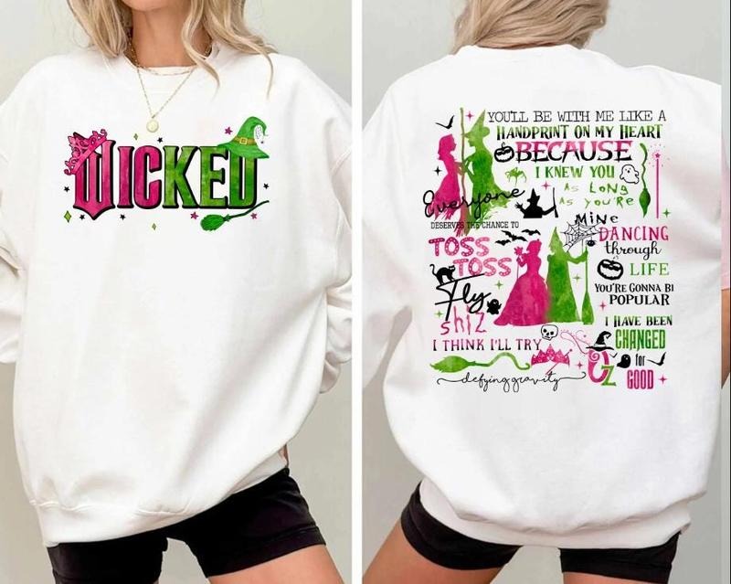 Changed For Good Sweatshirt 2 Sides, Wicked Defy Gravity Shirt, Wicked Hoodie, Wizard Of Oz Sweater Broomstick, Unisex Sweater Pullover Tee