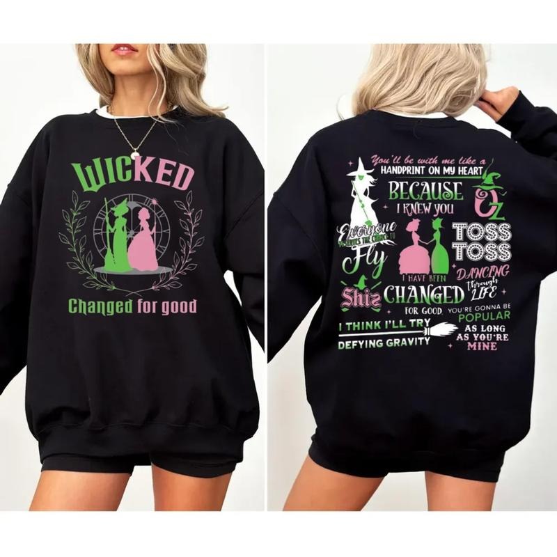 Changed For Good Sweatshirt, Wicked Defy Gravity Shirt, Wicked Hoodie, Witch Pink And Green Shirt, Wizard Of Oz Shirt Broomstick, Unisex Sweater