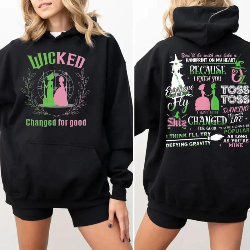 Changed For Good Sweatshirt, Wicked Defy Gravity Shirt, Wicked Hoodie, Witch Pink And Green Shirt, Wizard Of Oz Shirt Broomstick, Unisex Sweater