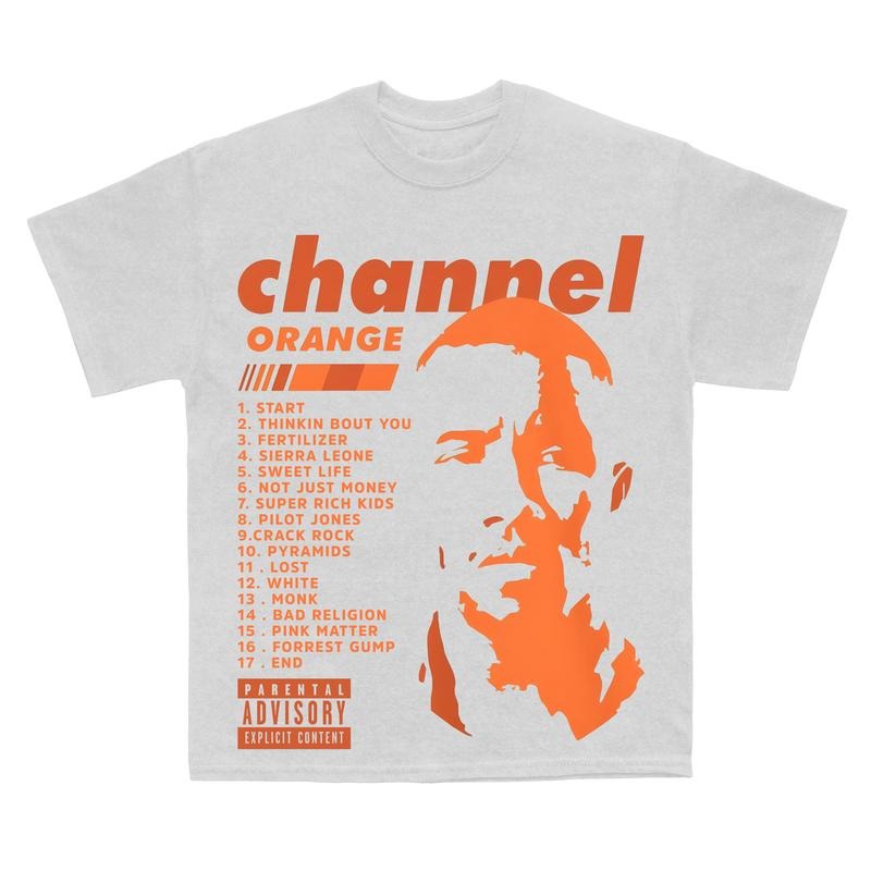 Channel Orange Tracklist T-Shirt, Frank Ocean Album Art Tee, R&B Music Shirt, Iconic Album Sweatshirt, Unisex Cotton Menswear style 001