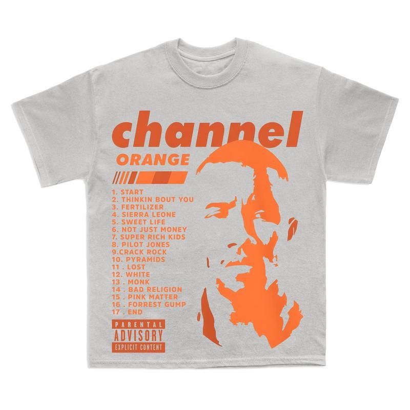 Channel Orange Tracklist T-Shirt, Frank Ocean Album Art Tee, R&B Music Shirt, Iconic Album Sweatshirt, Unisex Cotton Menswear style 001