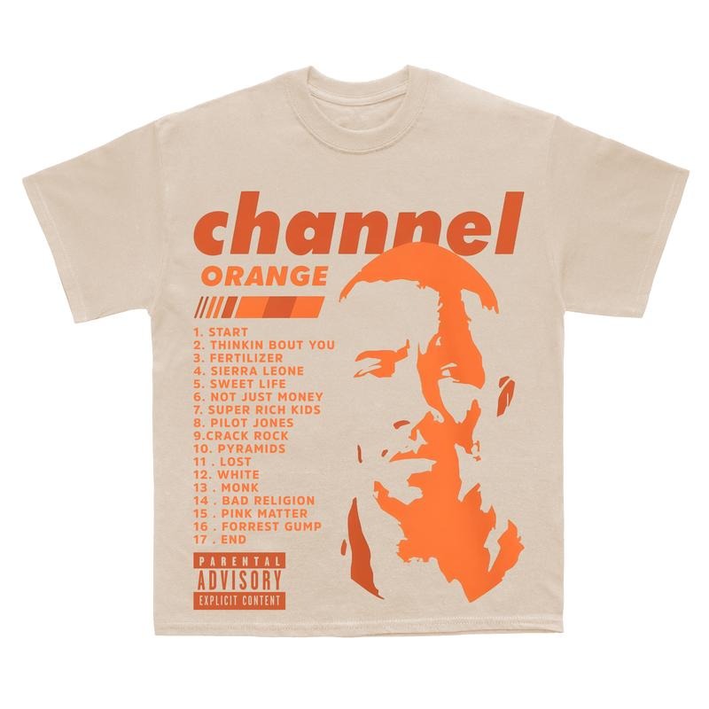 Channel Orange Tracklist T-Shirt, Frank Ocean Album Art Tee, R&B Music Shirt, Iconic Album Sweatshirt, Unisex Cotton Menswear style 001