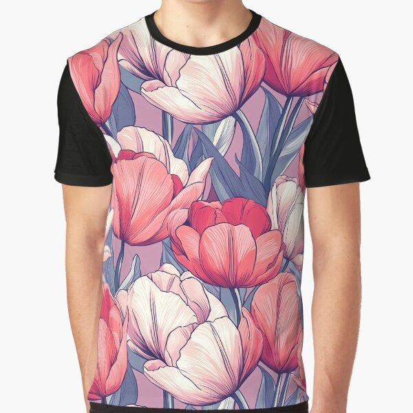 Chic Seamless Feminine Roses For Romantic Gift Graphic T-Shirt