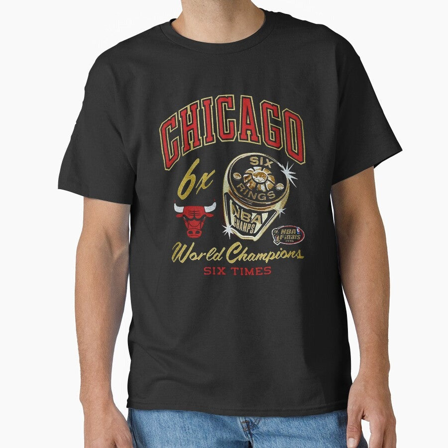 Chicago Basketball Champions 6 Times Classic T-Shirt