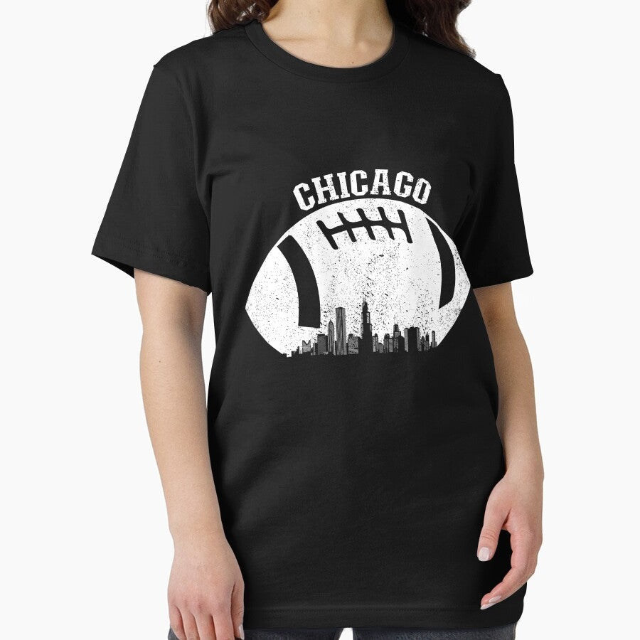 Chicago Skyline Football Fan Vintage Chicago Football Gear Essential T-Shirt