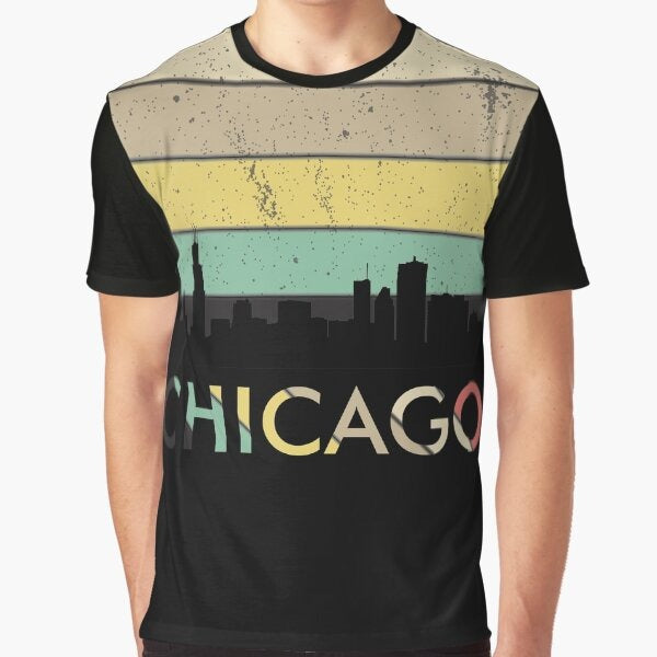 Chicago Vintage Design Silhouette Design Sunset Design Atlanta Skyline Graphic T Shirt