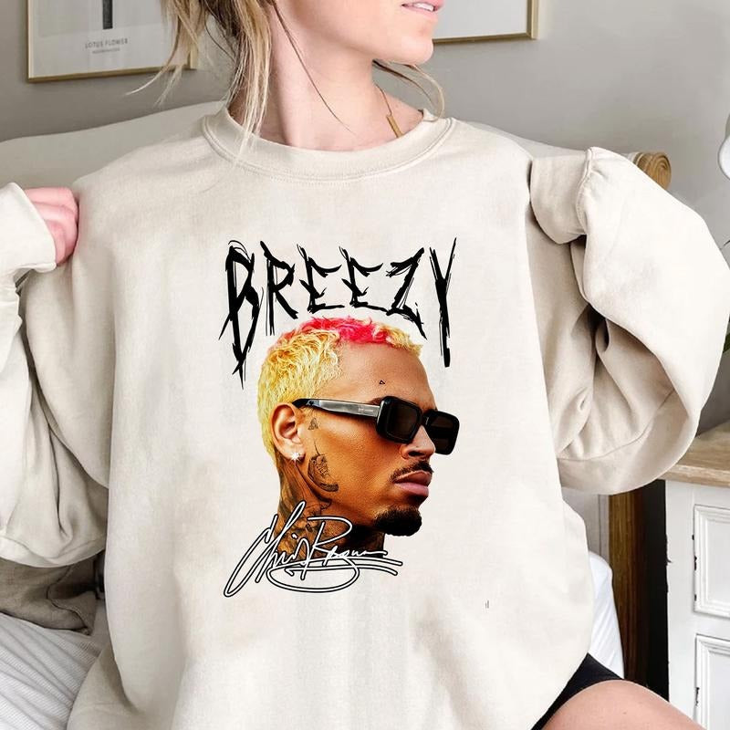 Chriss Brown Breezy Vintage Music Unisex T-shirt,  Sweatshirt Hoodies