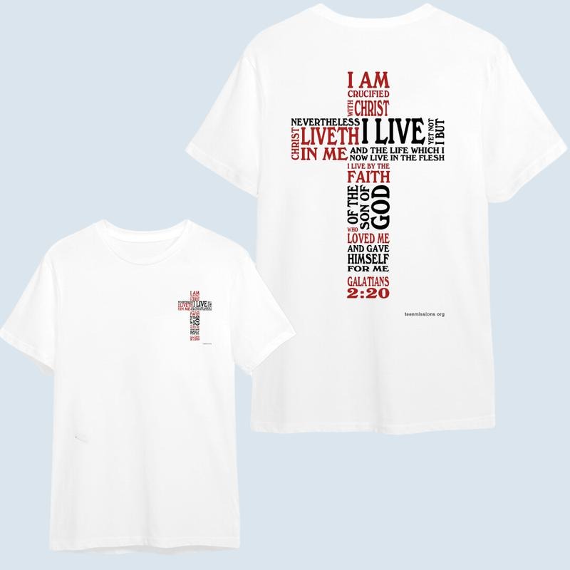 Christian T-ShirtHoodie Featuring Crucified with Christ T-ShirtHoodie Vintage for Men and Women, Unisex Workwear Tee - Casual, Menswear