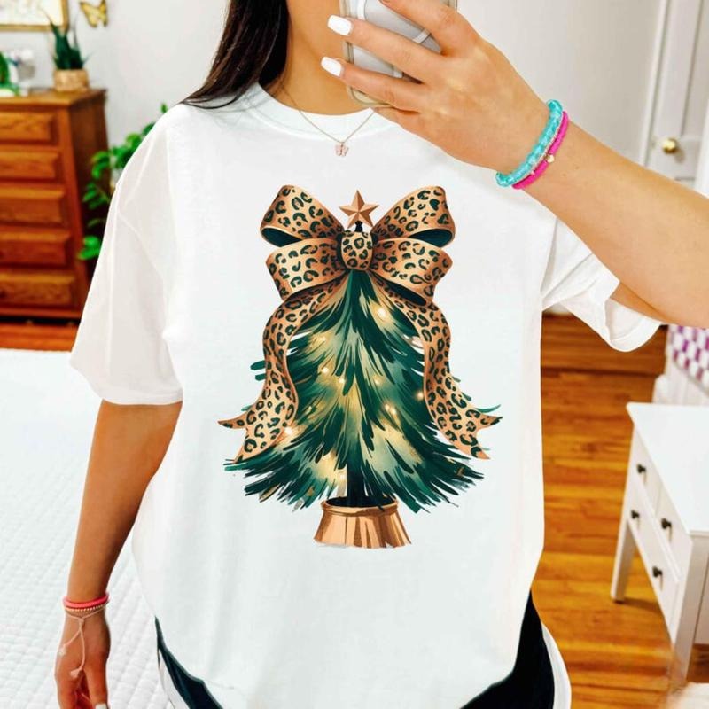 Christmas Coquette Shirt, Santa Hot Cocoa Candy Cane Xmas Tree, Christmas Tree, Retro Holidays, Sublimation Designs, Cotton, Crewneck, Graphic Tee