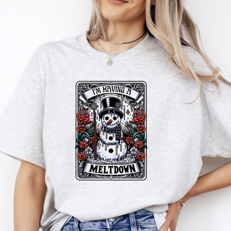 Christmas Tarot Card T-Shirts  - Print is Sublimation, Unisex T-Shirt, Funny Tee, Funny Apparel, Gift Idea, Relaxed Fit, Casual Apparel, Cute Top, Great with Jeans, All Seasons, Fun Style, Comfortable Shirt Womenswear Graphic