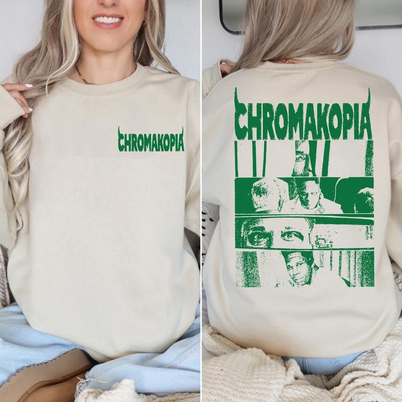 Chromakpia Hoodie, Rap Hip Hop Clothing, 2 Sides Tylerr Concert 2025 Merch, Unisex Sweater Pullover Tee