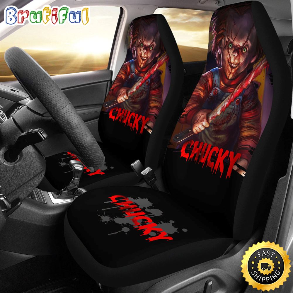 Chucky Blood Horror Halloween Bats Car Seat Covers Chucky Horror Film Car Accesories