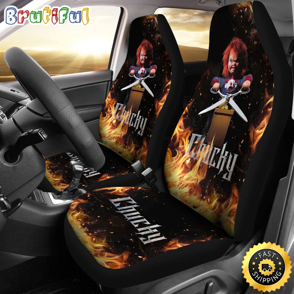Chucky Fire Horror Halloween Car Seat Covers Chucky Horror Film Car Accesories