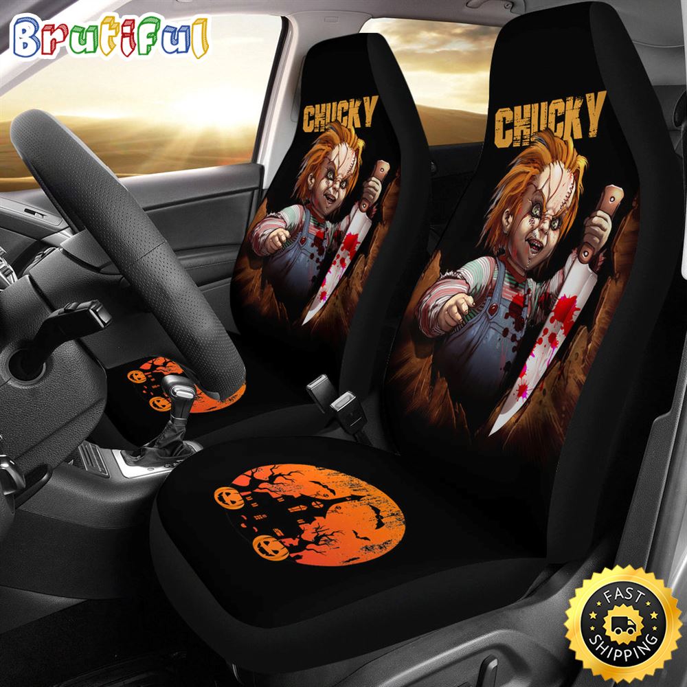 Chucky Horror Movie Iron Halloween Car Seat Covers Chucky Horror Film Car Accesories