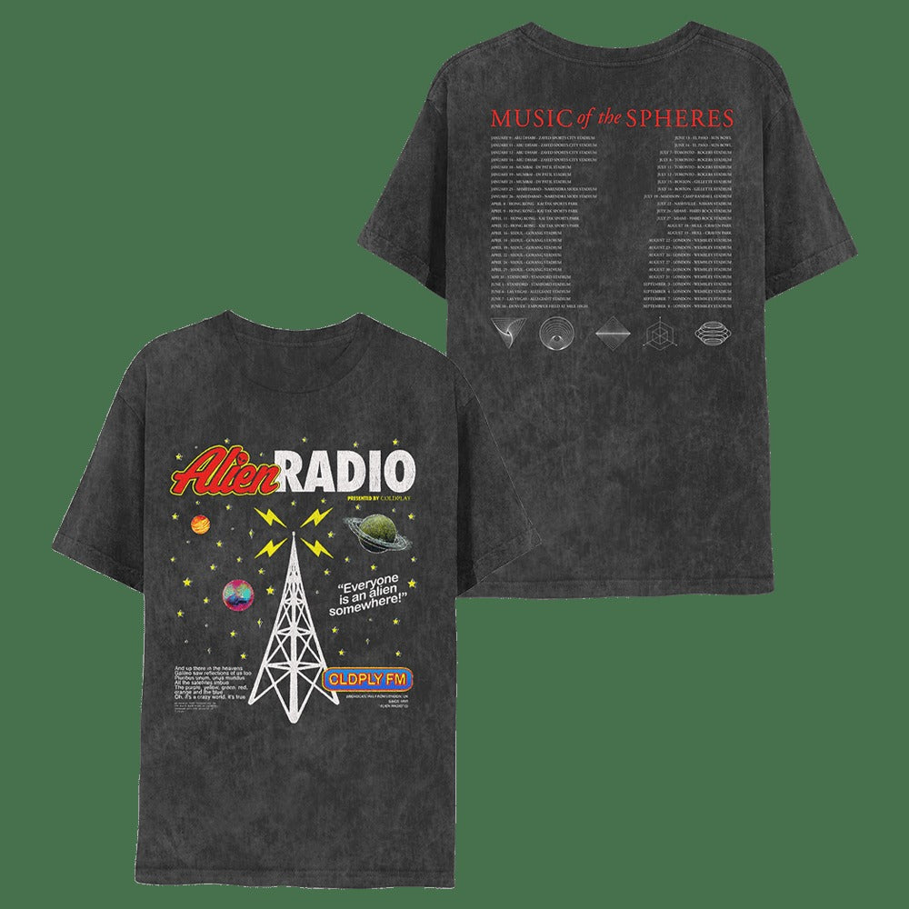 Coldplay Tour 2025 Shirt Alien Radio T Shirt Music Merch Gift Ideas For Fans Of All Ages