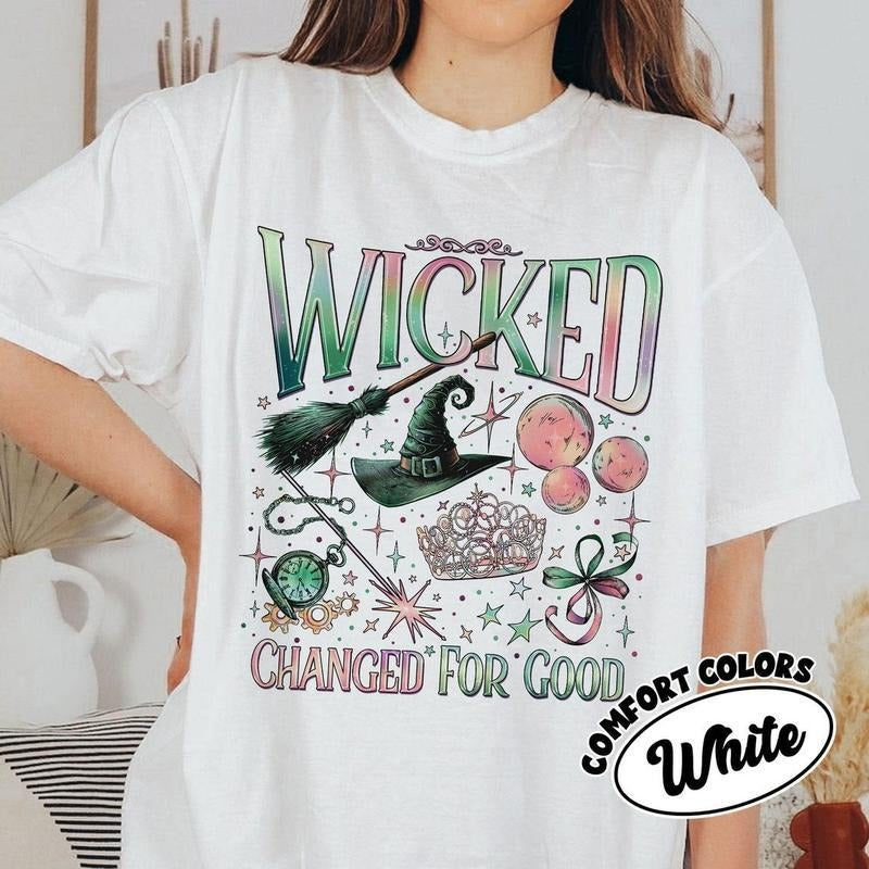 Comfort Colors Wicked Change For Good Shirt, Defy Gravity Broomstick Magic Wand, Wizard Movie Fan Shirt, Wicked Musical Fan Gift
