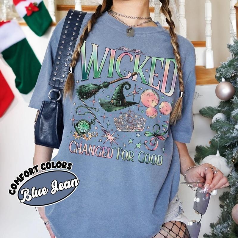 Comfort Colors Wicked Change For Good Shirt, Defy Gravity Broomstick Magic Wand, Wizard Movie Fan Shirt, Wicked Musical Fan Gift
