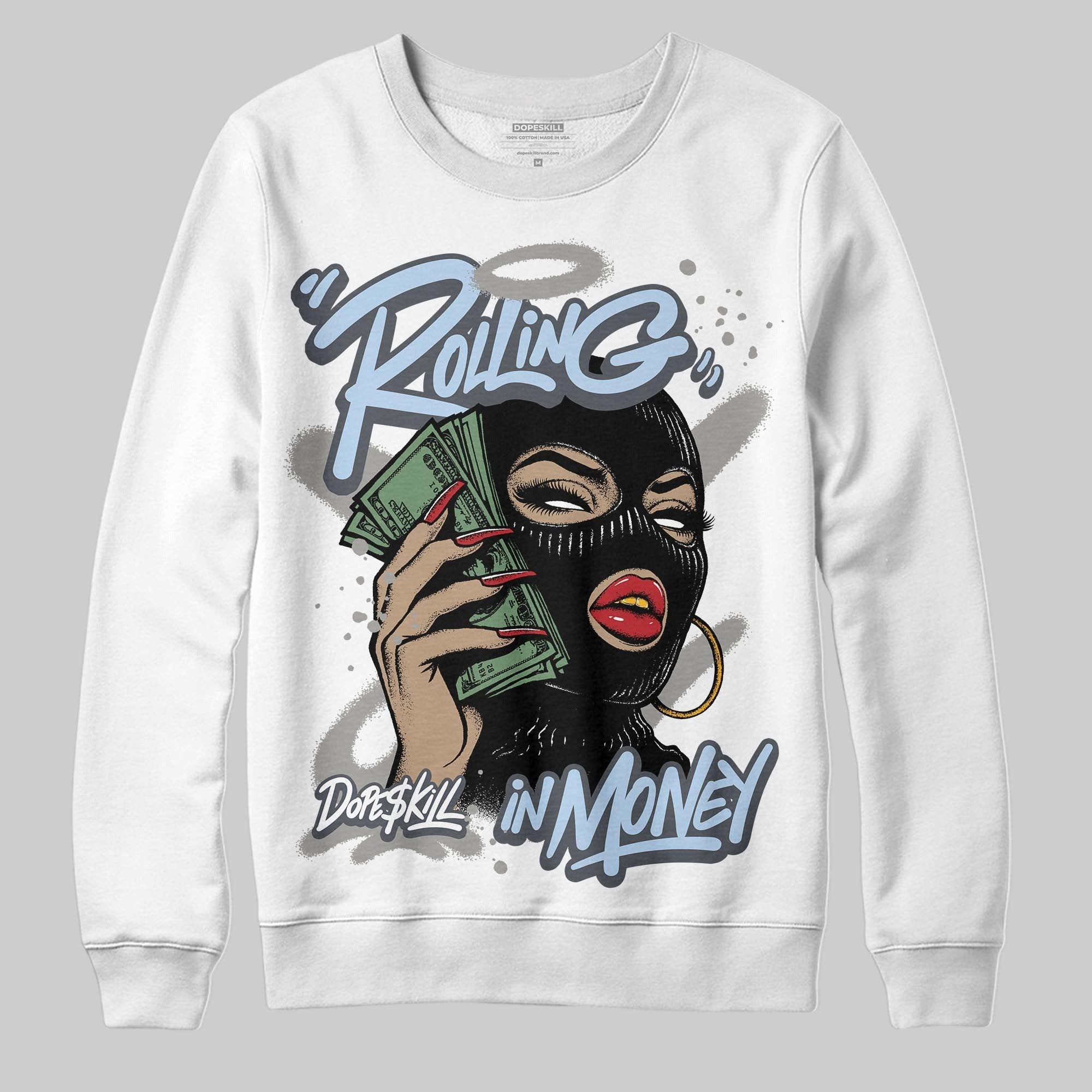 Cool Grey 11s DopeSkill Sweatshirt Rolling in Money Graphic