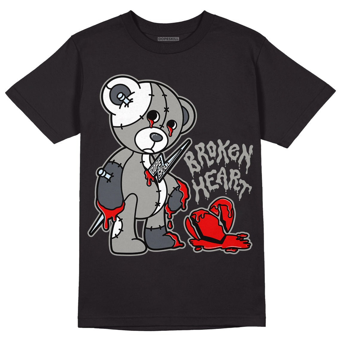 Cool Grey 6s DopeSkill T-Shirt Broken Heart Graphic