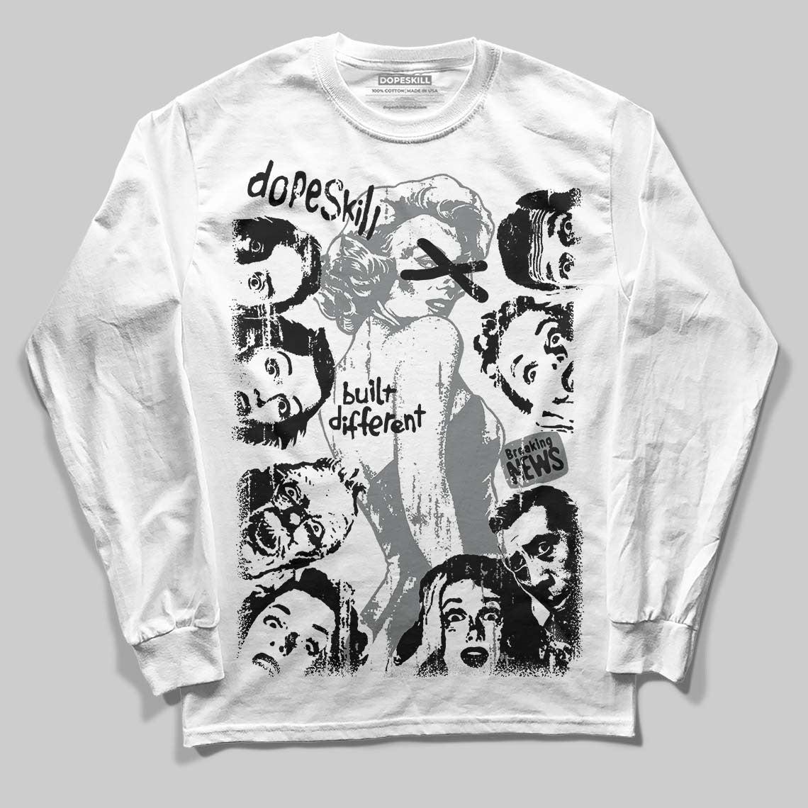 Cool Grey 9s DopeSkill Long Sleeve T-Shirt Built Different Graphic
