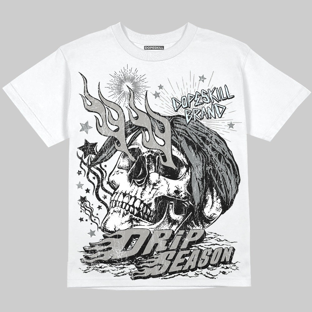 Cool Grey 9s DopeSkill Oversize Print T-Shirt Drip Season Graphic