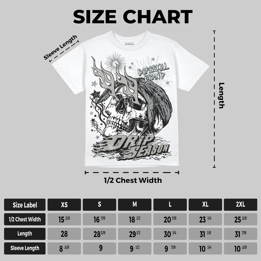 Cool Grey 9s DopeSkill Oversize Print T-Shirt Drip Season Graphic