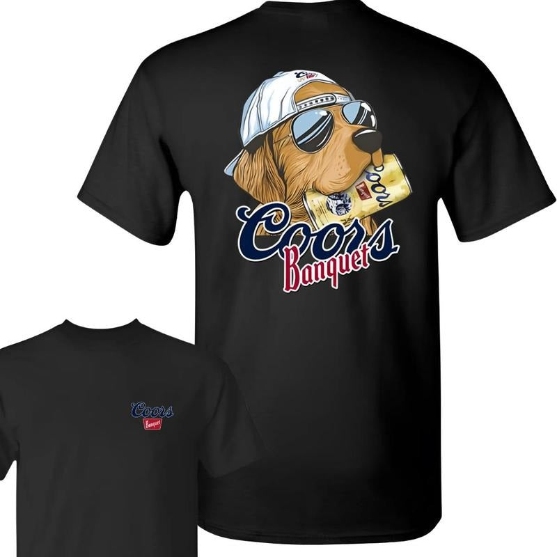 Coors Banquet Hunting Dog T-Shirt, Beer Graphic Tee, Classic Men's Casual Wear style 001