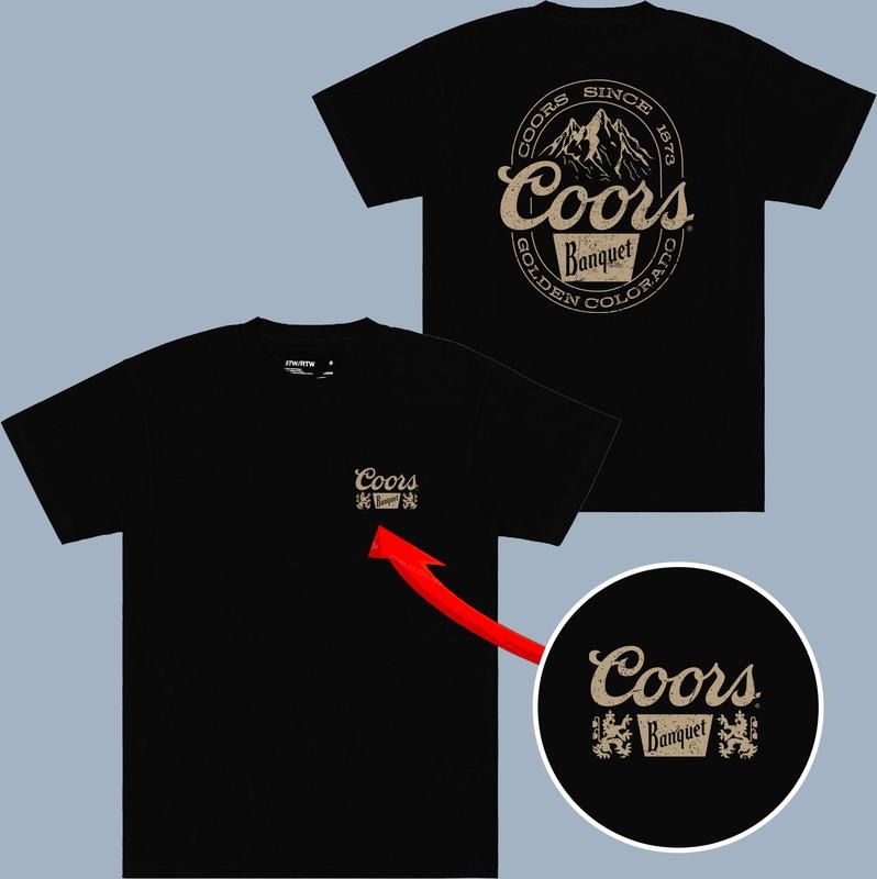 Coors Banquet Mountain Logo T-shirt - 2 Side - Suitable For Men And Women - Size Choices Galore - Colorful Varieties - Unisex Design - Fashion Varieties