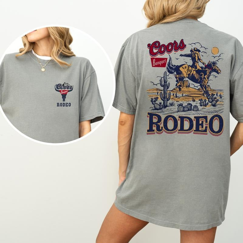Coors Banquet Rodeo T-Shirt, Coors Tee, Gifts For Him, Beer Shirt For Him, Country Western Tshirt, Vintage Drop Shoulder Shirt, Unisex Trendy Styles