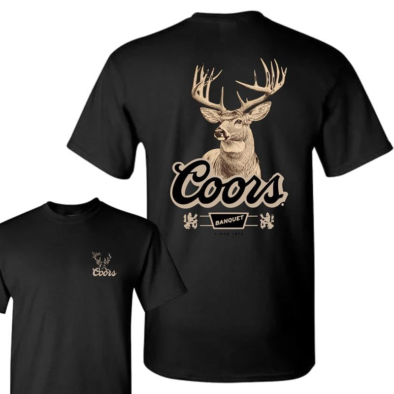 Coors Banquet Whitetail Buck T-Shirt -  Vintage Tee, Graphic Tees, Casual Outdoor Shirt, Gift for Friends, Perfect for Beer Enthusiasts,  Rugged & Retro Style T-Shirt, Outdoor Wear, Hunting Tees, Graphic Tees Men, Mens Clothing, Menswear Tops