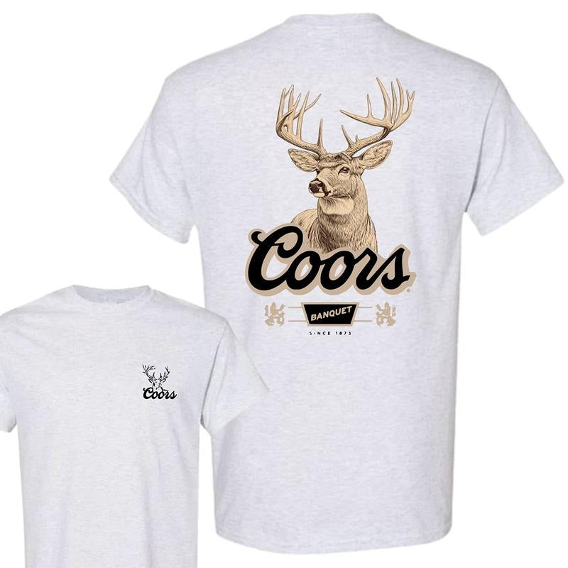Coors Banquet Whitetail Buck T-Shirt -  Vintage Tee, Graphic Tees, Casual Outdoor Shirt, Gift for Friends, Perfect for Beer Enthusiasts,  Rugged & Retro Style T-Shirt, Outdoor Wear, Hunting Tees, Graphic Tees Men, Mens Clothing, Menswear Tops
