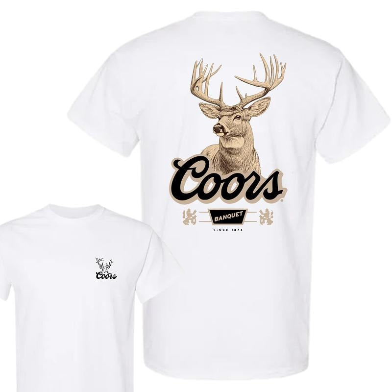 Coors Banquet Whitetail Buck T-Shirt -  Vintage Tee, Graphic Tees, Casual Outdoor Shirt, Gift for Friends, Perfect for Beer Enthusiasts,  Rugged & Retro Style T-Shirt, Outdoor Wear, Hunting Tees, Graphic Tees Men, Mens Clothing, Menswear Tops