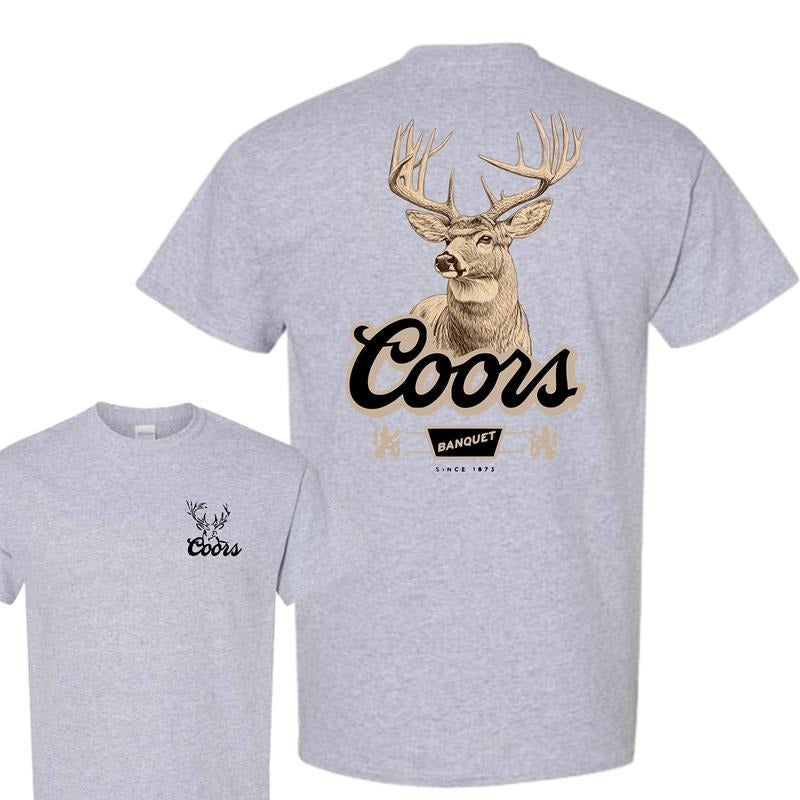 Coors Banquet Whitetail Buck T-Shirt -  Vintage Tee, Graphic Tees, Casual Outdoor Shirt, Gift for Friends, Perfect for Beer Enthusiasts,  Rugged & Retro Style T-Shirt, Outdoor Wear, Hunting Tees, Graphic Tees Men, Mens Clothing, Menswear Tops