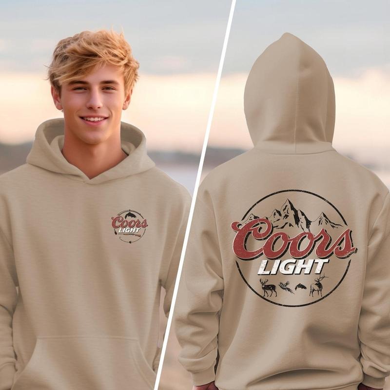 Coors Light Hunting Hoodie Sweatshirt, Coors Light Hunting Shirt, Menswear Sweaters Tops Pullover Human Casual Long Sleeve, Graphic Tees For Women And Men - Gifts For All