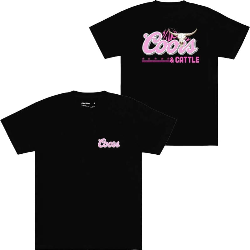 Coors Pink T-shirt - 2 Side - From Small To Extra Large - Fashion For All - Dynamic Prints - Unisex Designs - Color Choices For You