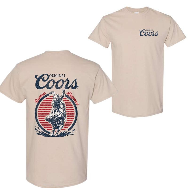 Coors Rodeo Vintage Graphic T-Shirt, Retro Cowboy Shirt, Oversized Coors T-Shirt, Vintage Washed Shirt, For Men, For Women Fabric Menswear Fashion style 001