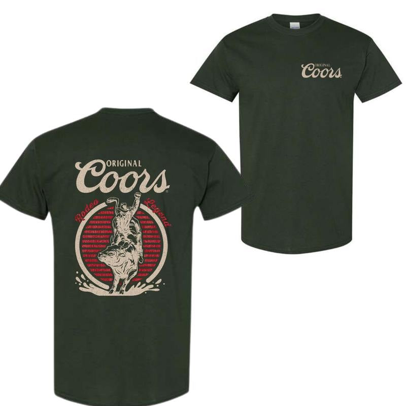Coors Rodeo Vintage Graphic T-Shirt, Retro Cowboy Shirt, Oversized Coors T-Shirt, Vintage Washed Shirt, For Men, For Women Fabric Menswear Fashion style 001